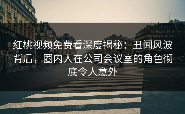红桃视频免费看深度揭秘:丑闻风波背后,圈内人在公司会议室的角色彻底令人意外