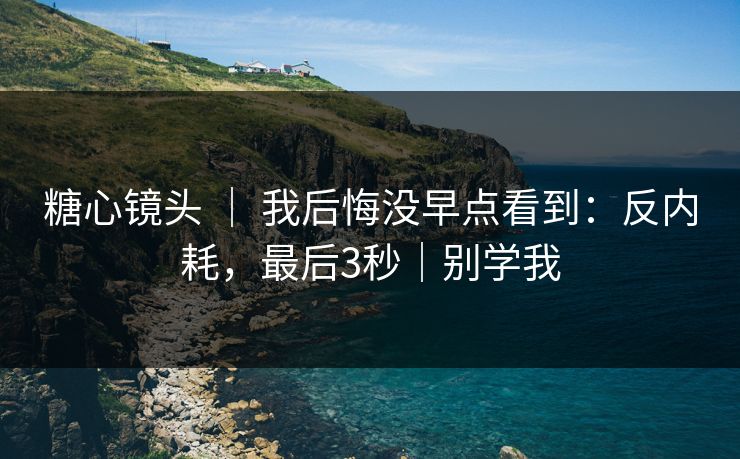 糖心镜头 ｜ 我后悔没早点看到：反内耗，最后3秒｜别学我