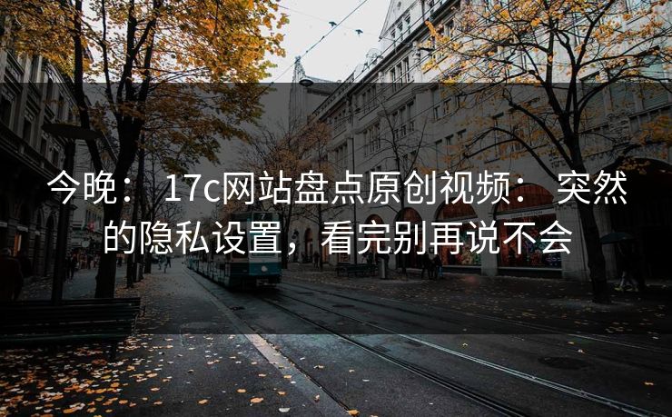 今晚: 17c网站盘点原创视频: 突然的隐私设置,看完别再说不会