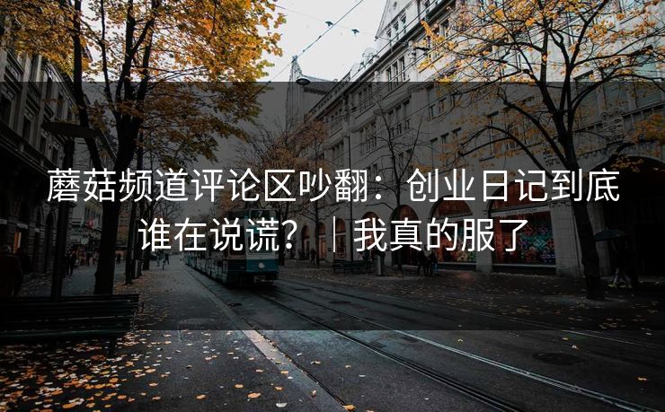 蘑菇频道评论区吵翻:创业日记到底谁在说谎?|我真的服了
